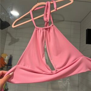 Tie pink halter top
